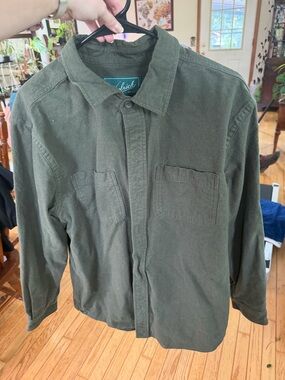 Woolrich Olive Green Lightweight Shirt Jacket